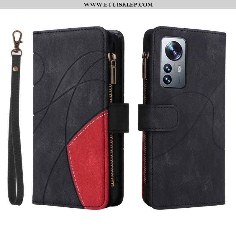 Etui Folio do Xiaomi 12 Pro Dwukolorowa Z Portmonetką